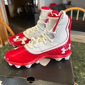 Under Armour Kids Red and White Sneakers